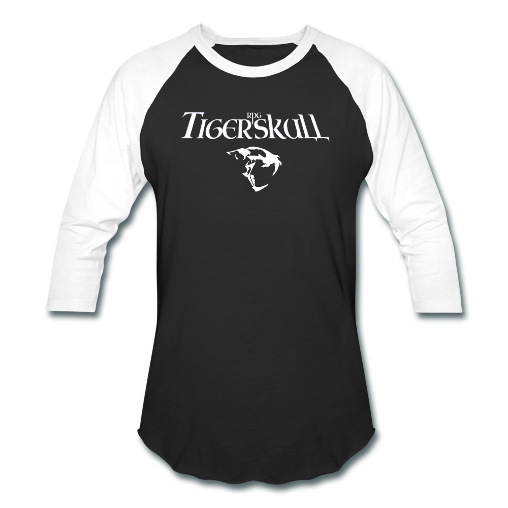 Tiger Skull Baseball T-Shirt - black/white