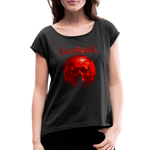 Load image into Gallery viewer, Death and Sorcery // Women&#39;s Roll Cuff T-Shirt - heather black
