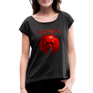Death and Sorcery // Women's Roll Cuff T-Shirt - heather black