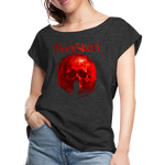 Load image into Gallery viewer, Death and Sorcery // Women&#39;s Roll Cuff T-Shirt - heather black
